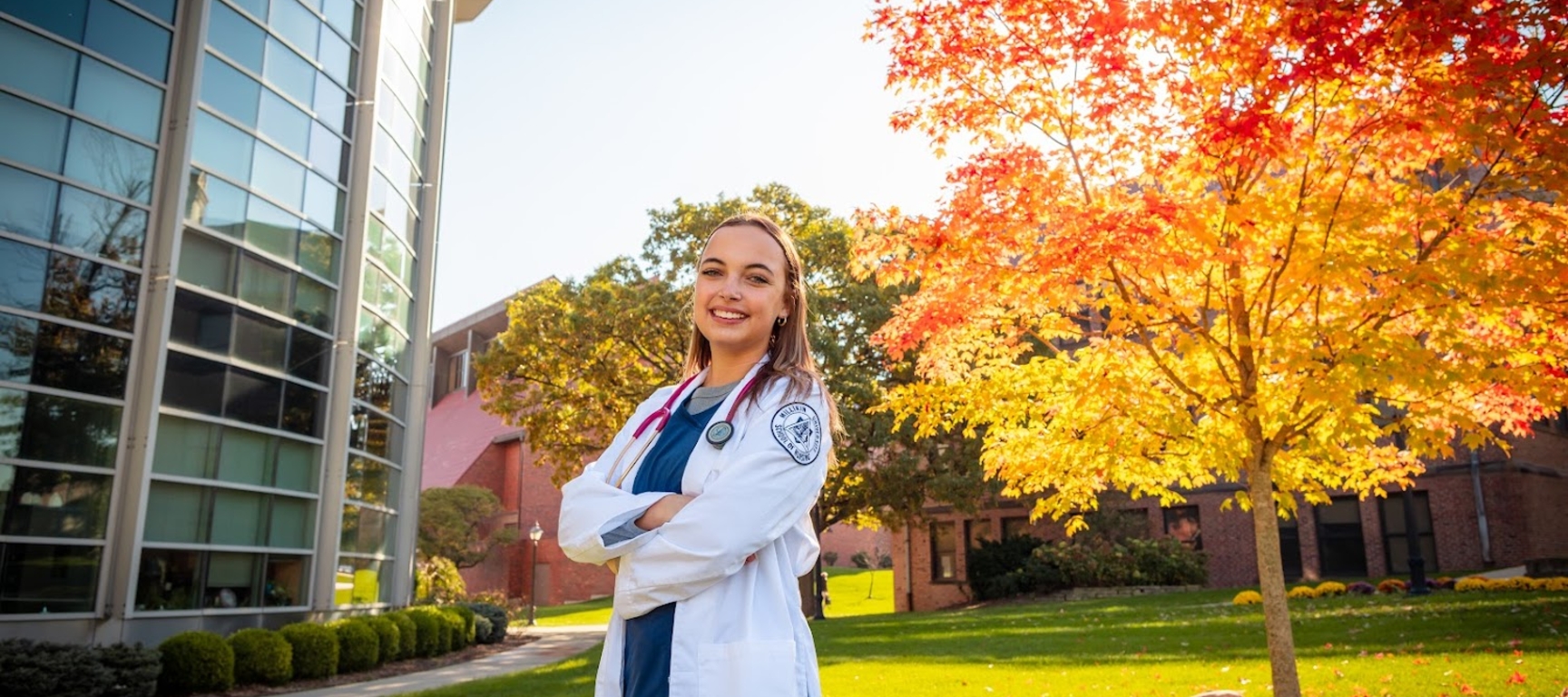 Nursing student smiling