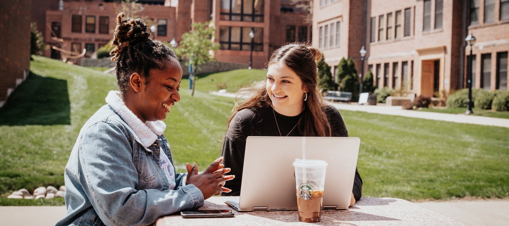 students outside