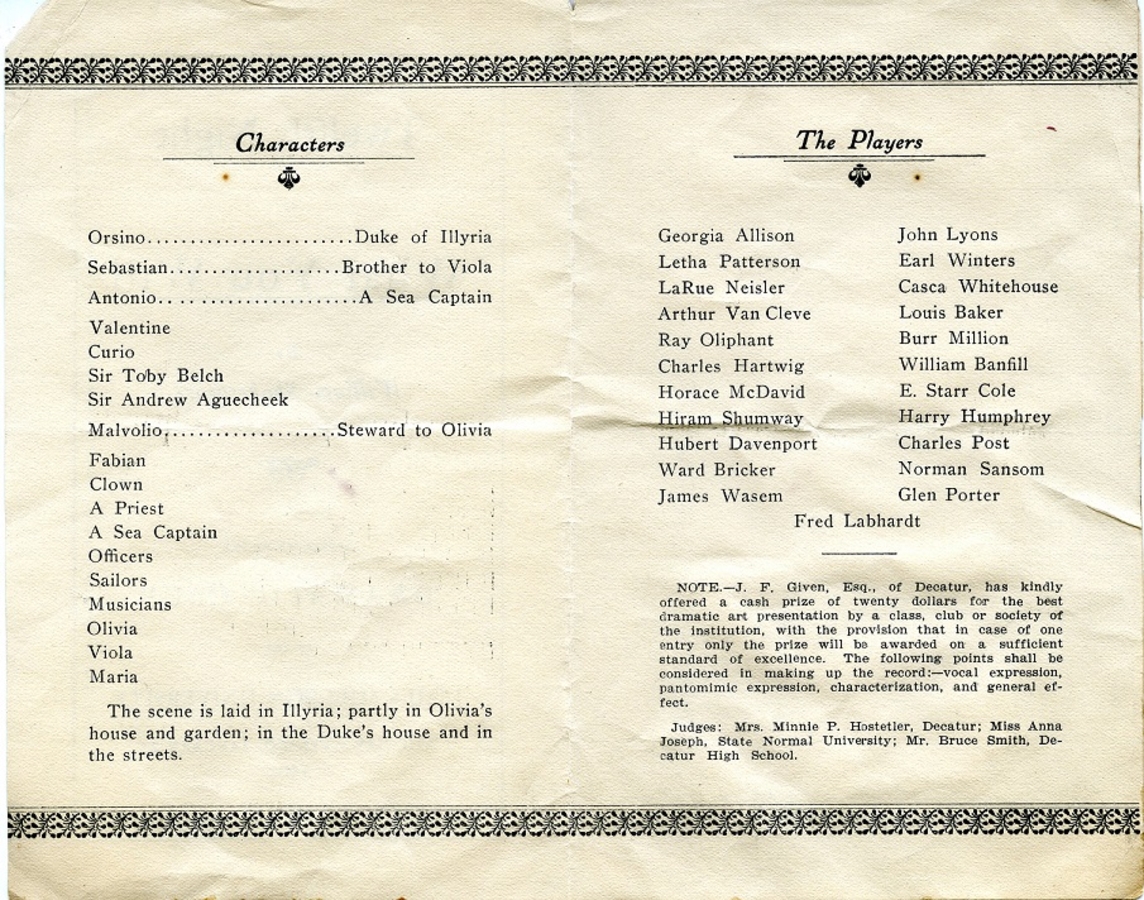 Twelfth Night program, 1907