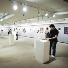 students showcasing art